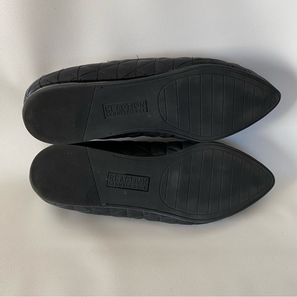 Kenneth Cole Reaction Quilted Black Ballet Flats 7.5 Pointed Toe Bow Women’s - Picture 12 of 12